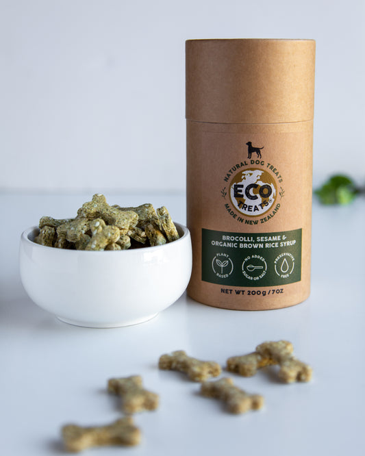 ECO TREATS®  브로콜리, 참깨 & 유기농 현미시럽 - 반려견용
